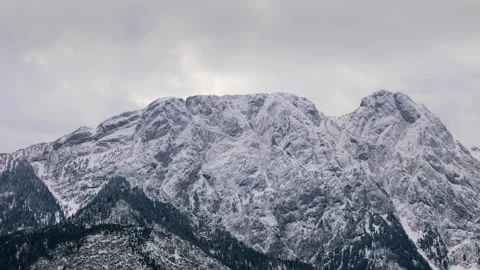 Aerial View Of Snow Mountain Stock Footage 304064455