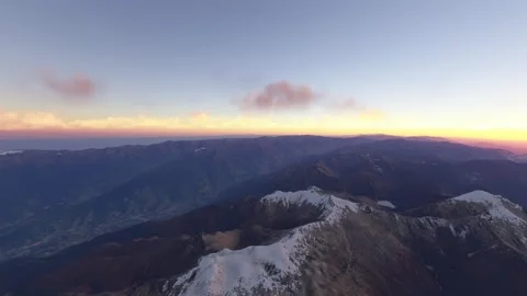 Aerial view of the snow at sunset on Pico Bolívar in Mérida. Venezuela Stock Footage 329149587