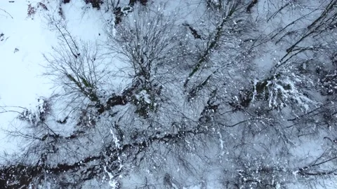 Aerial view of snowcapped mountain in winter season. Snowy valley . Stock Footage 233282022