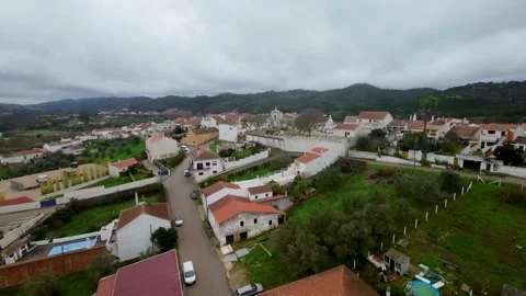 Aerial View of So Bartolomeu de Messines and Monchique Hills, Portugal Stock Footage 326635264