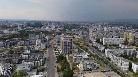 Aerial view of Sofia, the capital city of Bulgaria, right before it rains 스톡 동영상 294269406