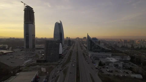 Aerial view of Sofia at sunset The impressive architecture and expansive Video stock 235816935