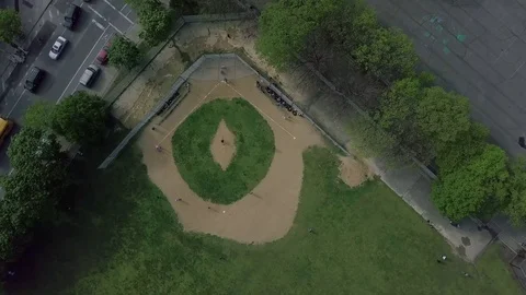 Aerial View of a Softball Game Stock Footage 75544931