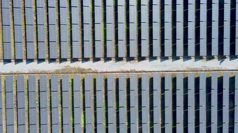 Aerial view Solar cell panel  Stock Footage 233768940