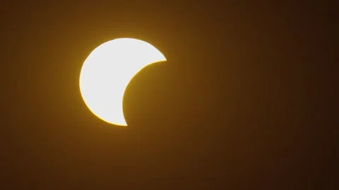 Aerial view of solar eclipse over Krakow, Poland. Stock Footage 342468910