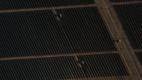 Aerial View Solar Energy Modules Farm Power Plant at Atacama Desert Video stock 113110965