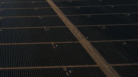 Aerial View Solar Energy Modules Farm Power Plant at Atacama Desert 스톡 동영상 113114200