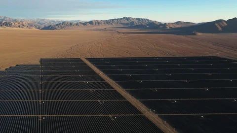 Aerial View Solar Energy Modules Farm Power Plant at Atacama Desert Vídeos de archivo 113881167