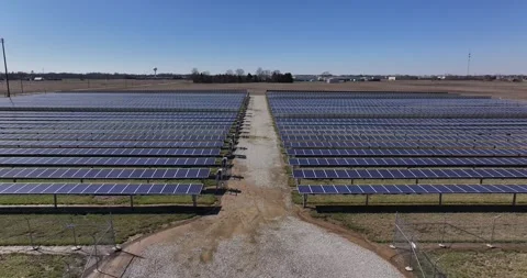 Aerial view of solar panel array, United States. Stock Footage 331138945