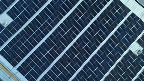 Aerial view of solar panel array in Indonesia. Video stock 341923631