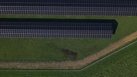 Aerial View of Solar Panel Arrays in The Basin, Melbourne – Renewable Energy Stock Footage 342037454