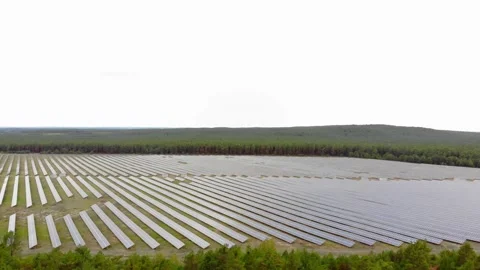 Aerial view of solar panel field in Germany Stock Footage 135741266