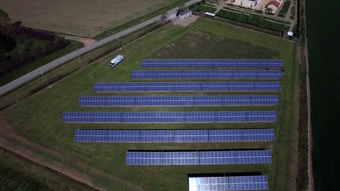 Aerial view Solar panel Stock Footage 80910004