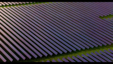 Aerial view of solar panels array, United Kingdom. Stock-Footage 331817799