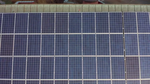 Aerial view of solar panels close up Stock Footage 229063127