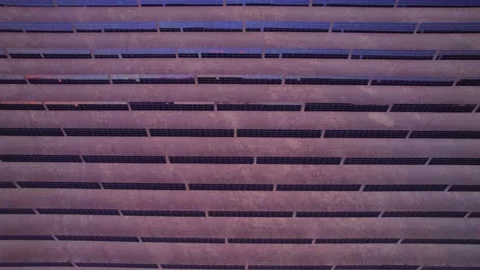 Aerial view of solar panels during sunset in Nevada state. Stock Footage 220164737