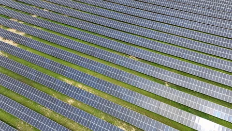 Aerial view of solar panels fields 스톡 동영상 221990782