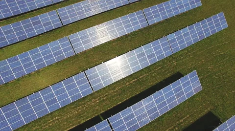 Aerial view of solar panels Stock Footage 66691481