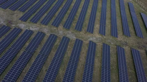 Aerial view of solar panels Stock Footage 293959614
