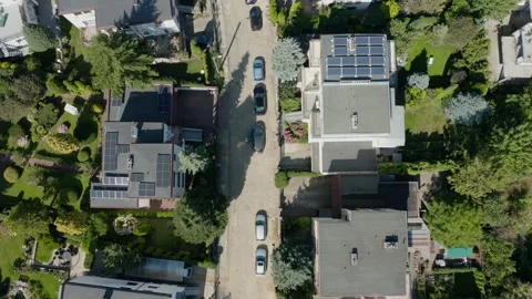 Aerial view of solar panels installed on the roof of a multi-story building Stock Footage 275742011