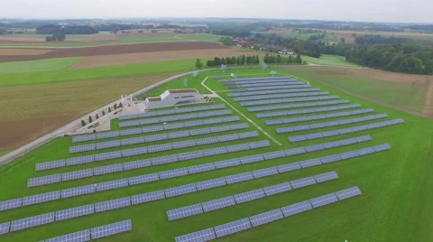 Aerial View Solar Panels Producing Energy Видео 56648526