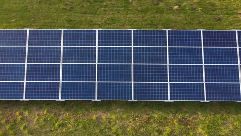 Aerial View Solar Panels Producing Energy Stock Footage 154574059
