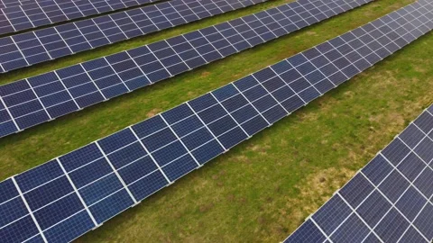 Aerial View Solar Panels Producing Energy 스톡 동영상 154574685