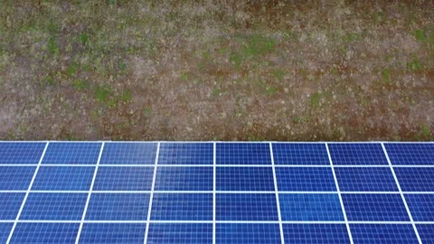 Aerial View Solar Panels Producing Energy Stock Footage 154574748