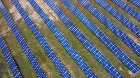 Aerial View Solar Panels Producing Energy Stock Footage 154575522