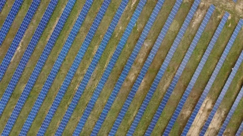 Aerial View Solar Panels Producing Energy Stock Footage 154580552