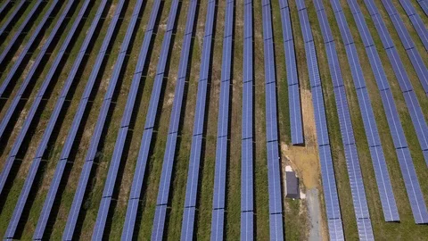 Aerial view on solar pannels Stock Footage 99391590