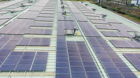 Aerial view of solar power panel Video stock 118975925