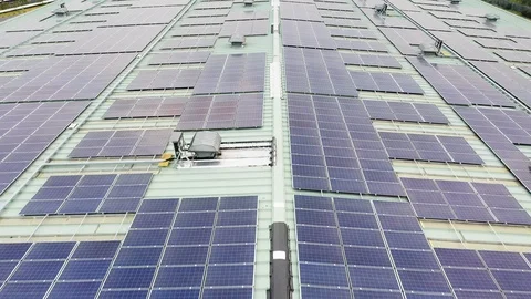 Aerial view of solar power panel Stock Footage 118977594