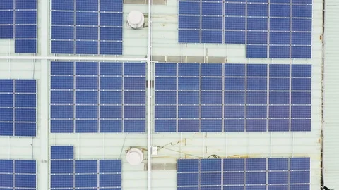 Aerial view of solar power panel Stock Footage 118981631