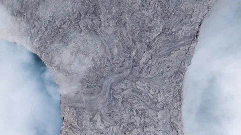 Aerial view of solidified lava flows at Erta Ale Volcano, Ethiopia. Stock Footage 334153987