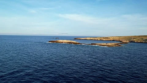 Aerial view of some small islands in Favignana. Sicily Italy Stock Footage 247647246