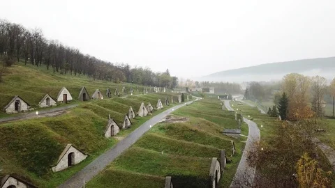 Aerial view of some wine cellars 動画素材 120418494