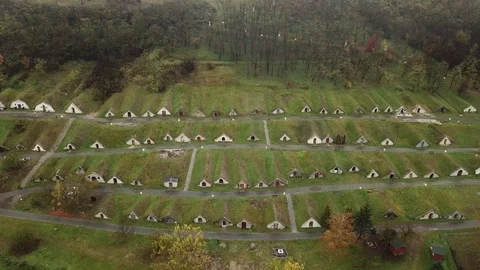 Aerial view of some wine cellars 動画素材 120418524