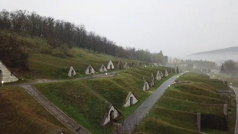 Aerial view of some wine cellars 動画素材 120418623