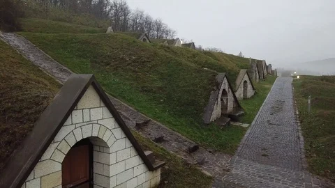 Aerial view of some wine cellars Stock Footage 120418711