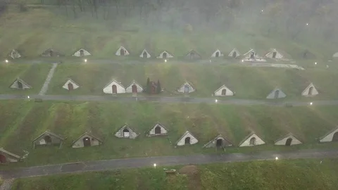 Aerial view of some wine cellars Vídeos de archivo 120418862