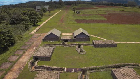 Aerial view of son la prison historical site in vietnam Stock Footage 329507919