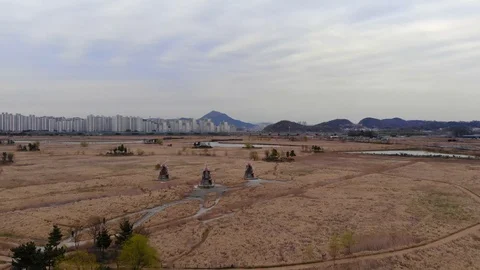 Aerial view at Sorae Marsh Ecological Park. Stock Footage 89461953