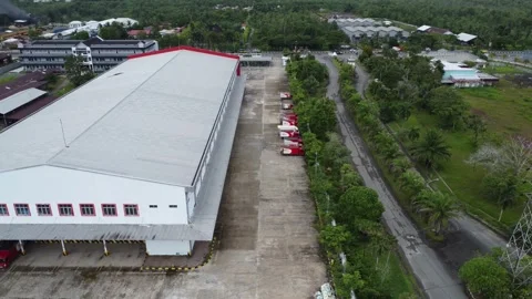 Aerial view of sorting warehouse or storage area for parcel delivery expedi.. Stock Footage 328711289