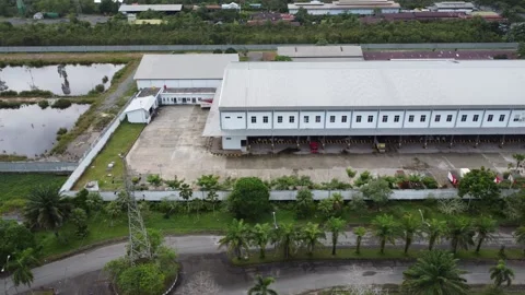 Aerial view of sorting warehouse or storage area for parcel delivery expedi.. Stock Footage 328711559