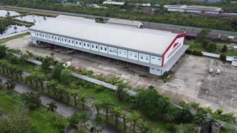 Aerial view of sorting warehouse or storage area for parcel delivery expedi.. Stock Footage 328970636
