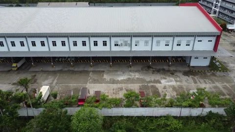 Aerial view of sorting warehouse or storage area for parcel delivery expedi.. Video stock 328970827