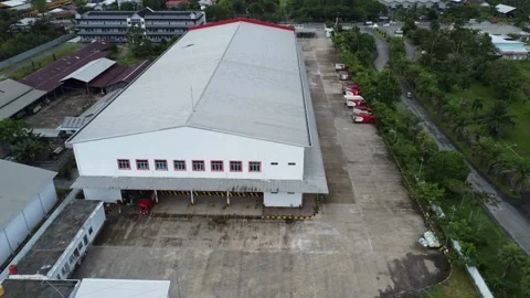 Aerial view of sorting warehouse or storage area for parcel delivery expedi.. Stock Footage 329401422