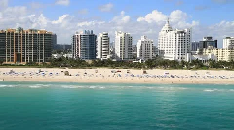 Aerial View of South Beach Stock Footage