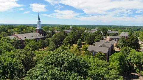 Aerial View of Southeastern Baptist Theological Seminary in Wake Forest NC Stock Footage 346563747